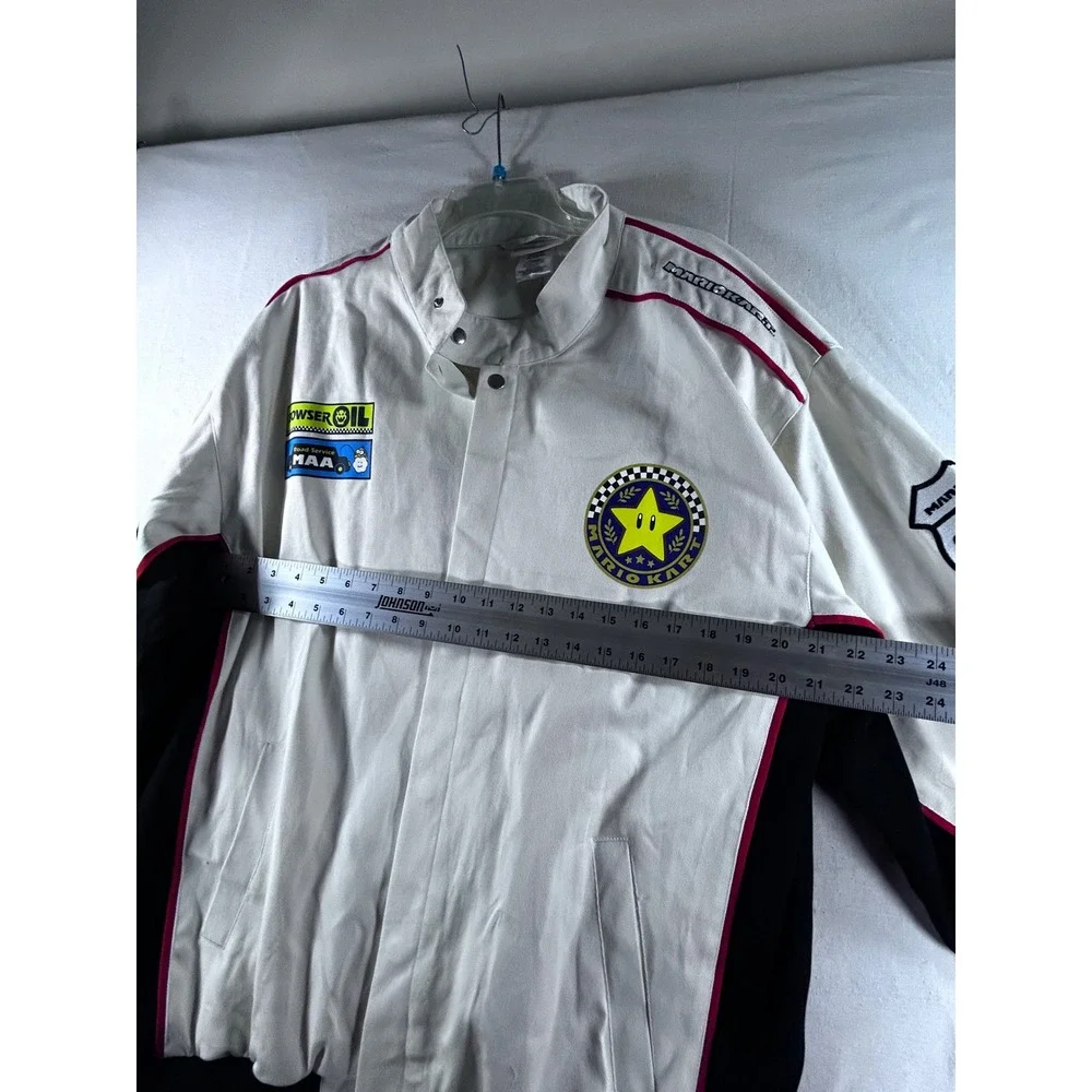 Nintendo Mario Kart‎ Racing Bomber Jacket Mens XL White Isaac Morris XKP052AMNTG